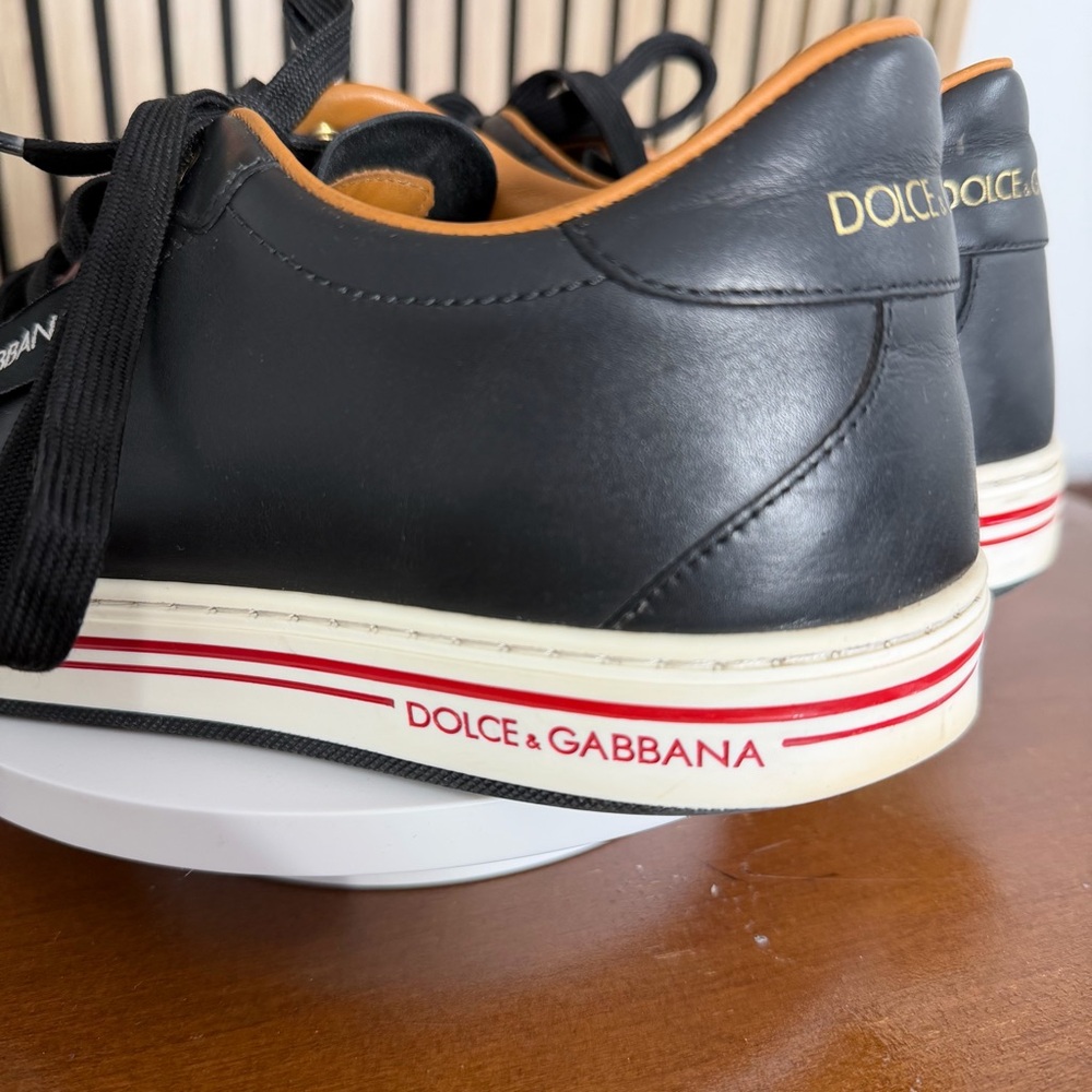 WOW 🔥 DOLCE & GABBANA 🩶 Luxury Low Top Leather Mens Size 7 Sneakers (Authentic)! - Picture 3 of 17